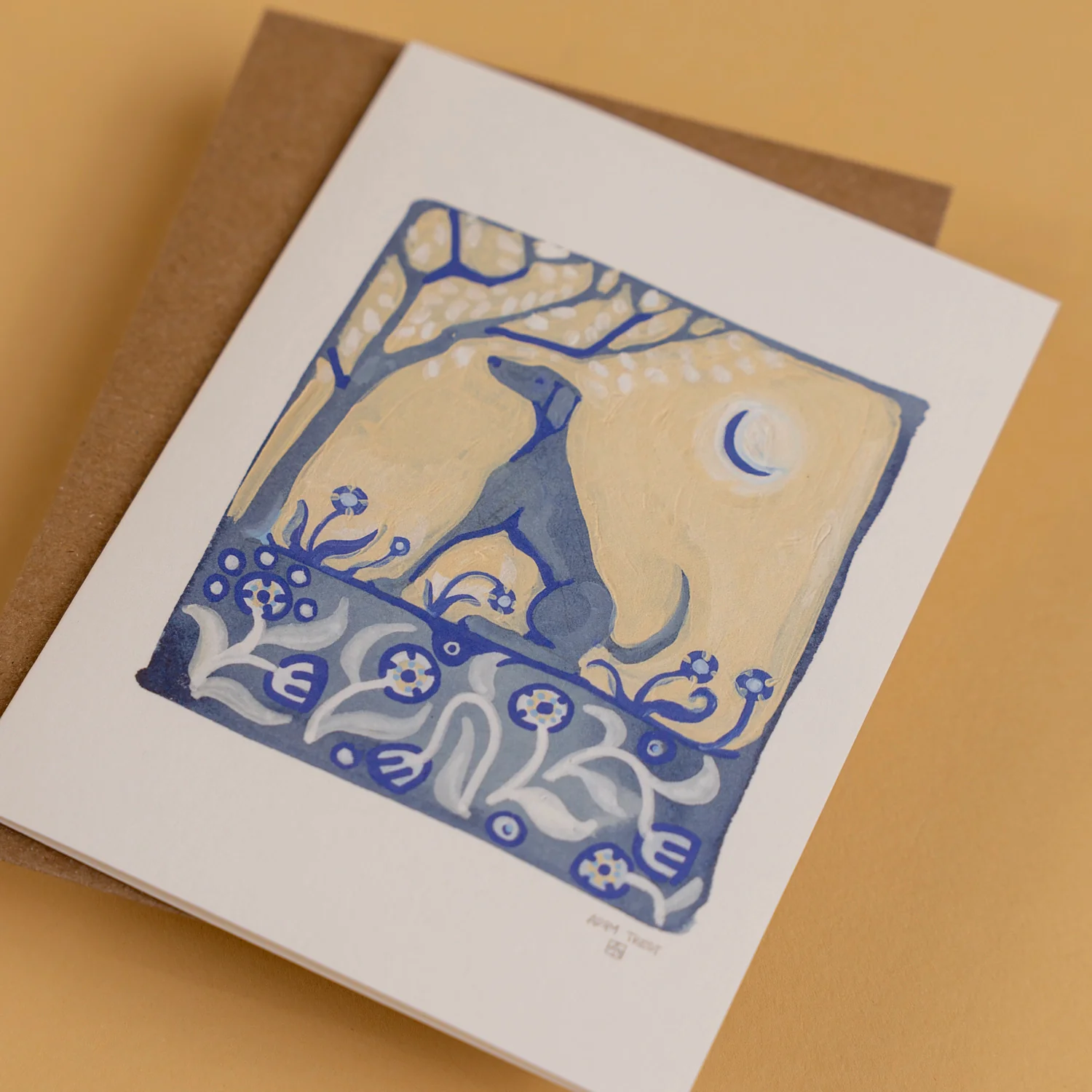 Adam Trest Stationery | Dog Moon Card
