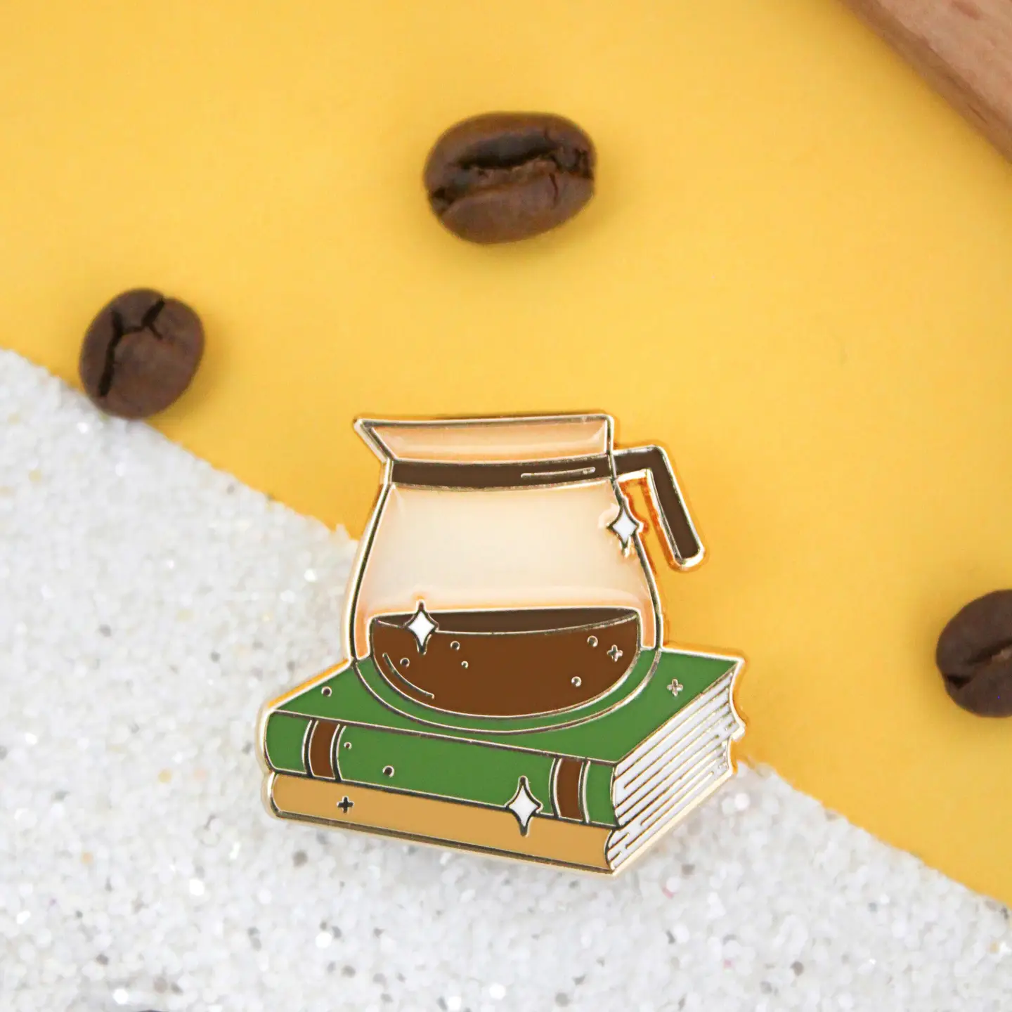 Coffee and Books Enamel Pin