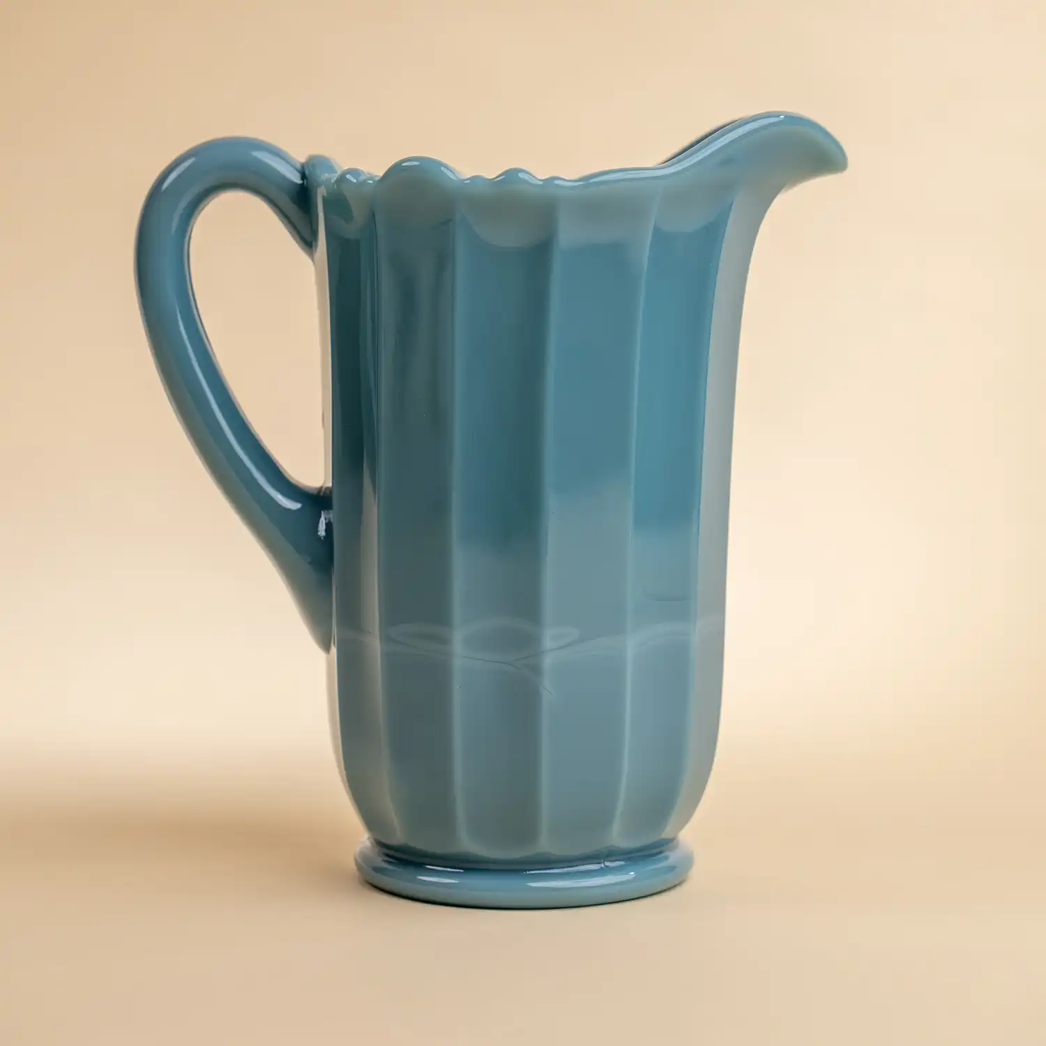 Georgia Blue Panel Glass Pitcher