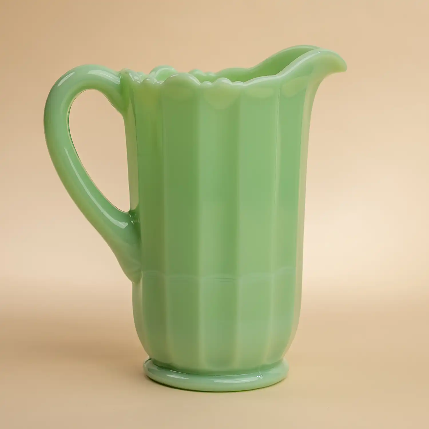 Jadeite Panel Glass Pitcher