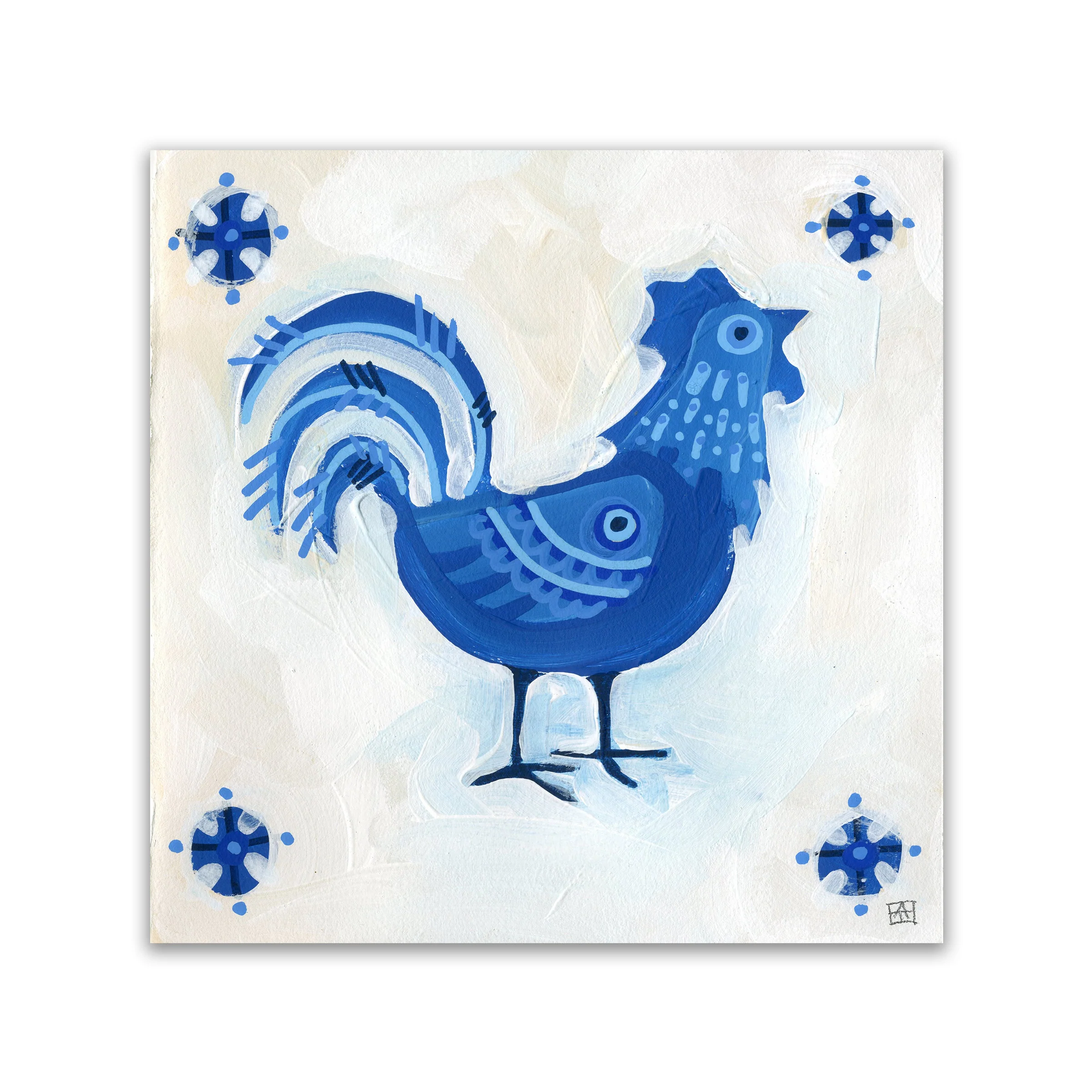 Adam Trest Azul | Rooster Tile Print