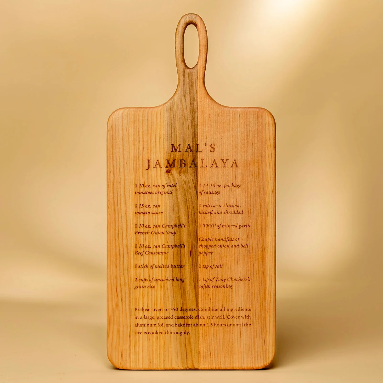 Mal's Jambalaya Recipe Board