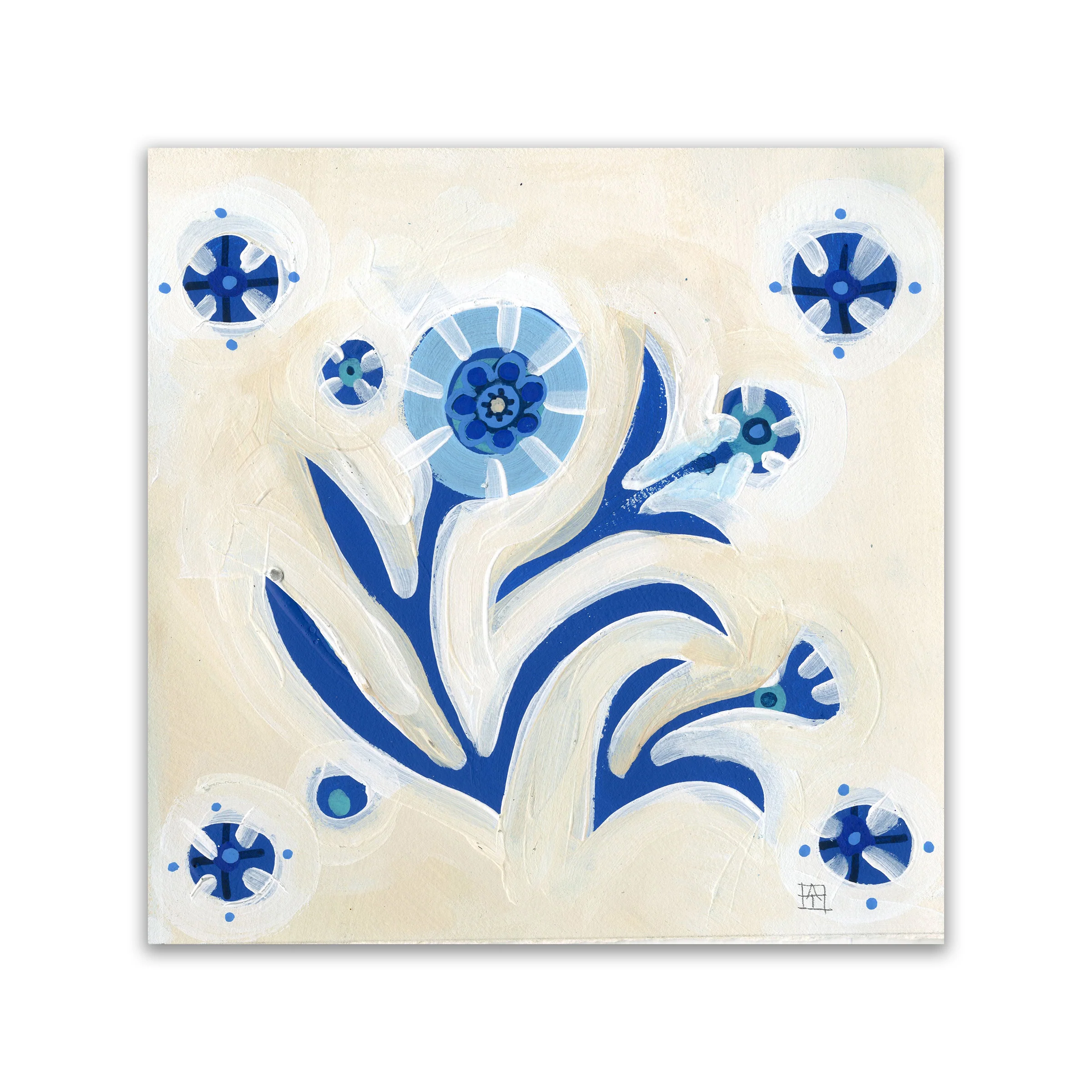 Adam Trest Azul | Floral Tile Print