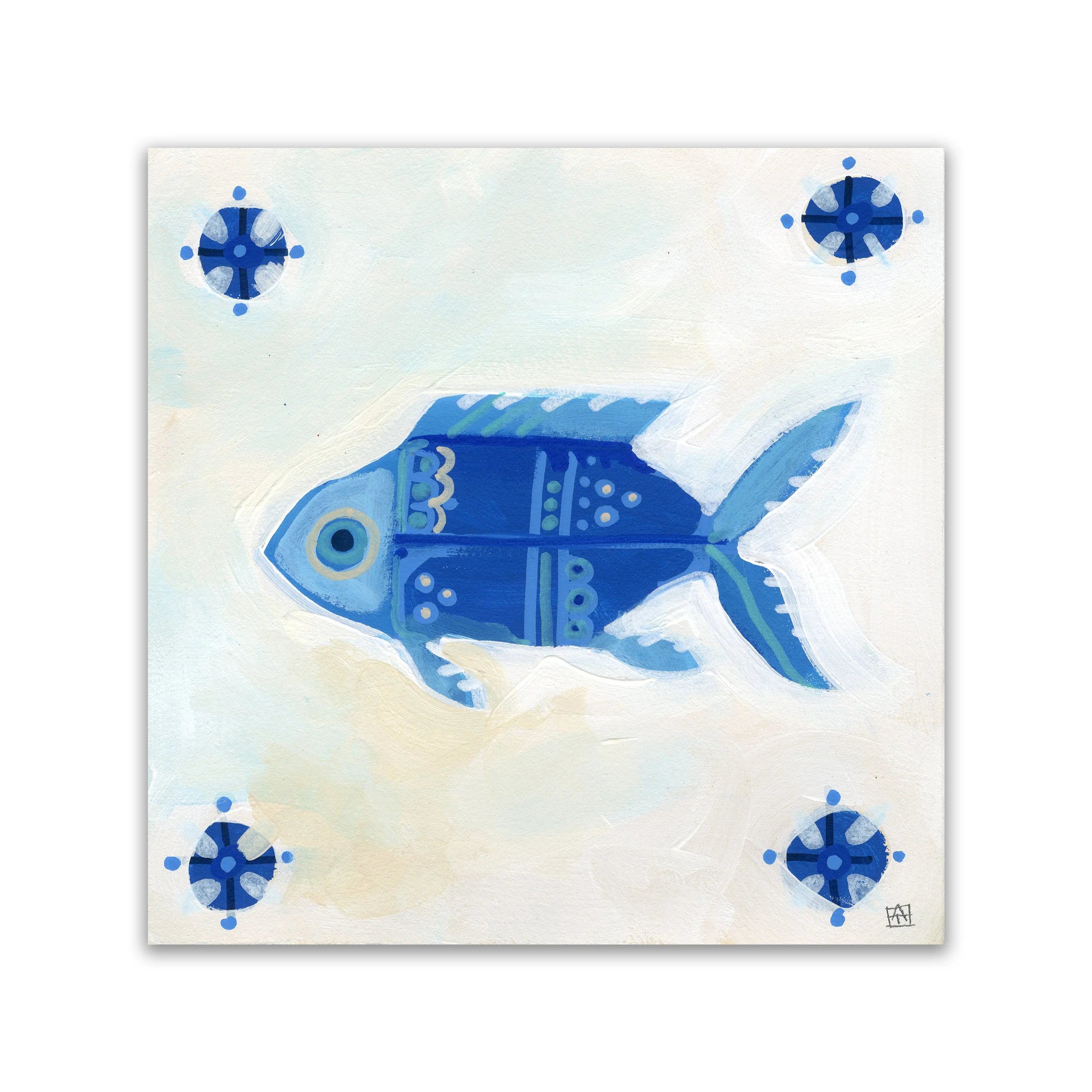 Adam Trest Azul | Fish Tile Print