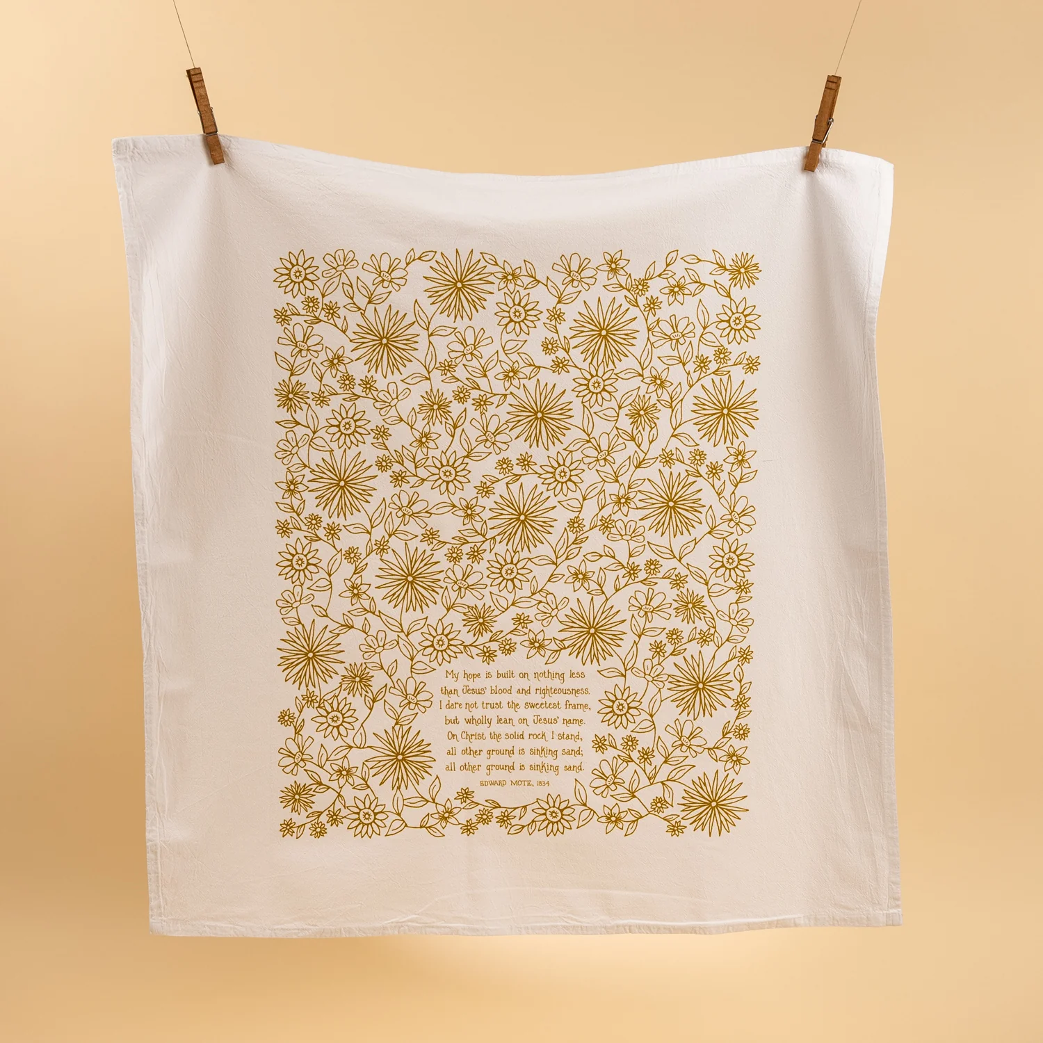 My Hope is Built Hymn Tea Towel