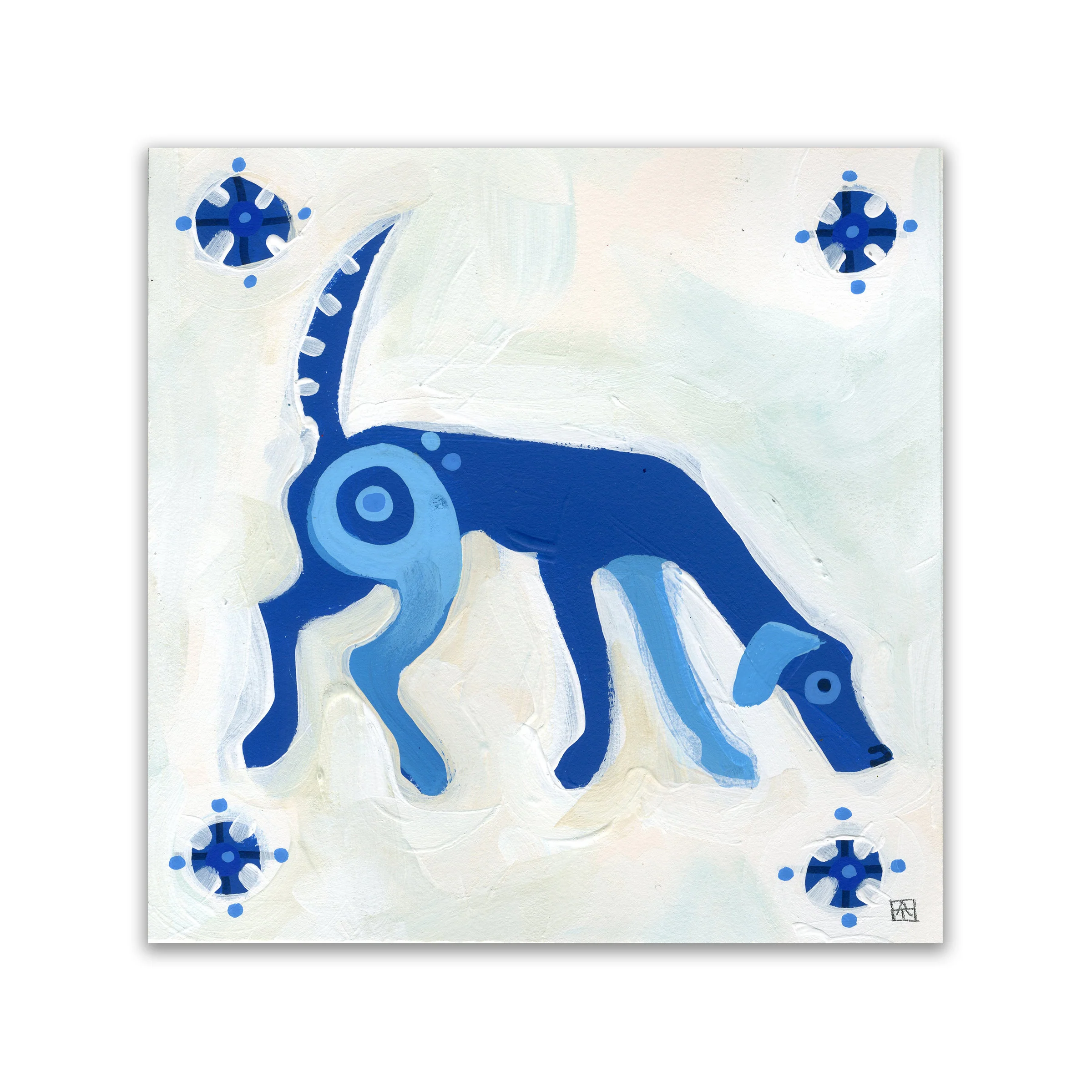 Adam Trest Azul | Dog Tile Print