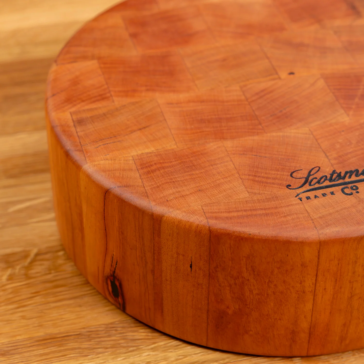 Cherry End Grain Round Butcher Block - Laurel Mercantile Co.