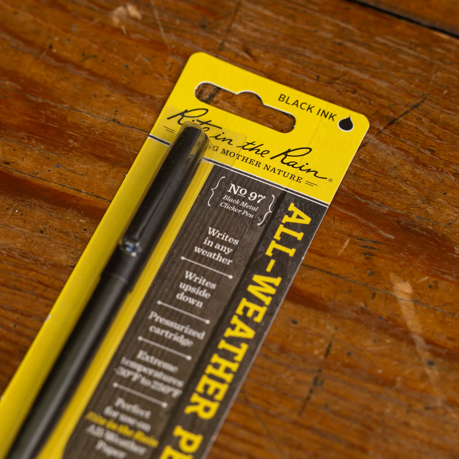 Rite in Rain Black All-Weather Metal Clicker Pen