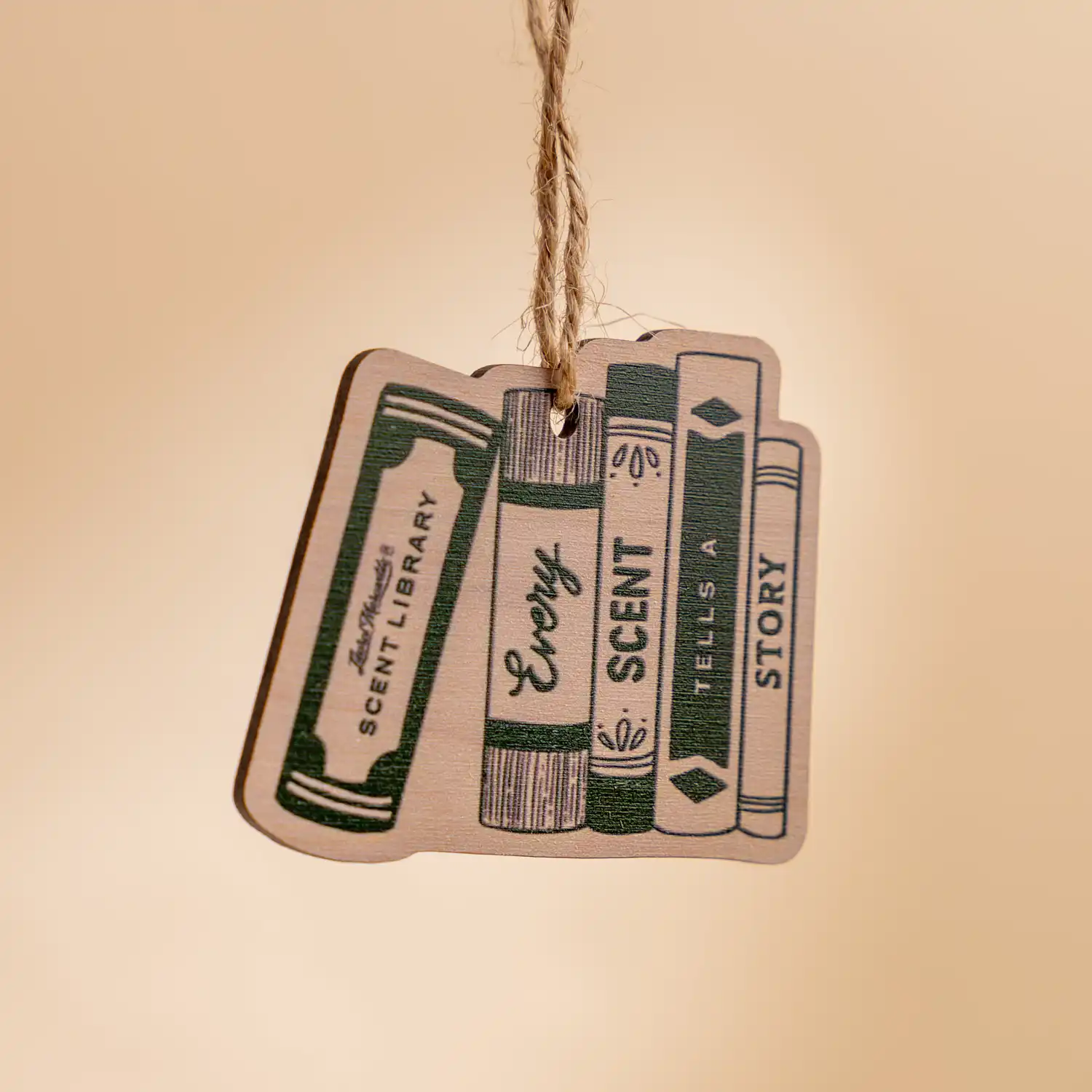 Scent Library Books Wooden Ornament
