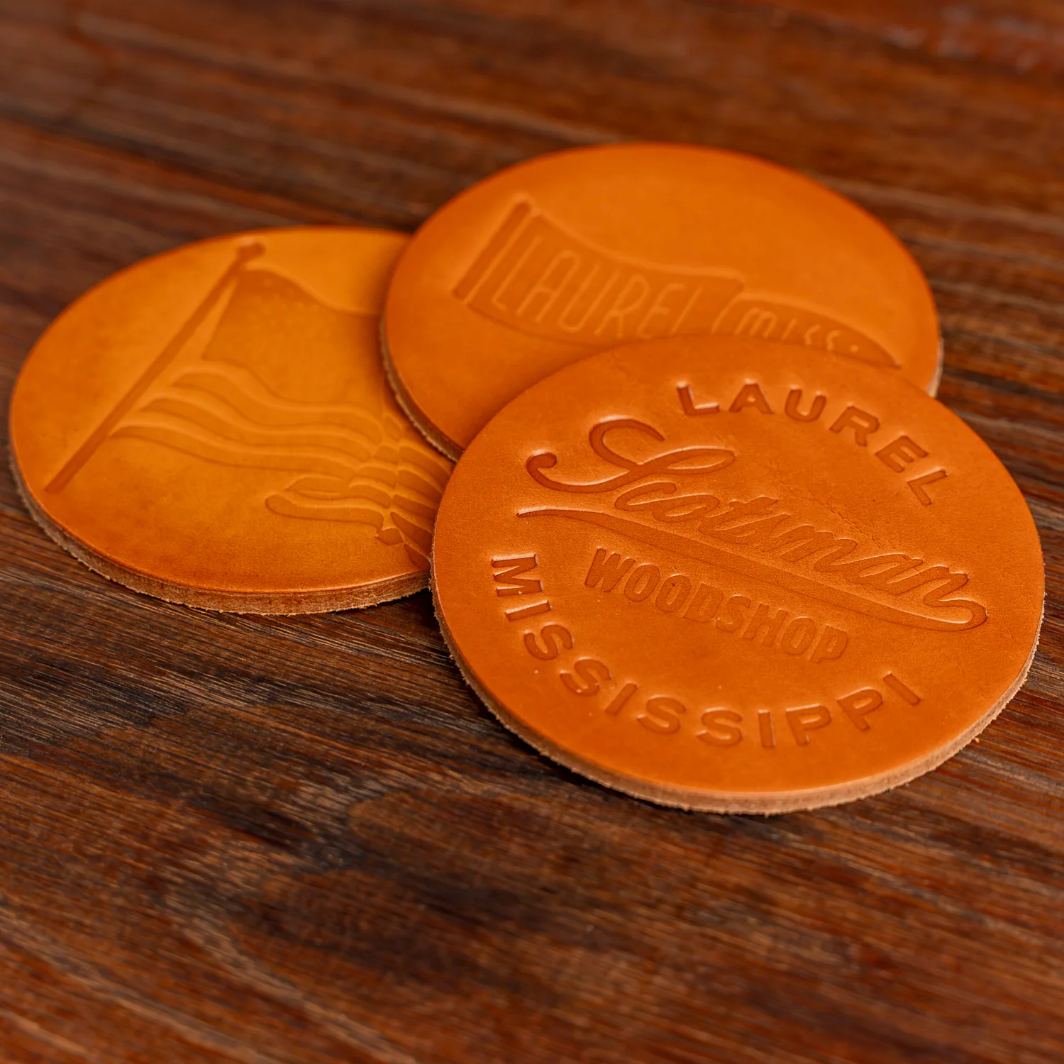 Scotsman Woodshop Leather Coaster
