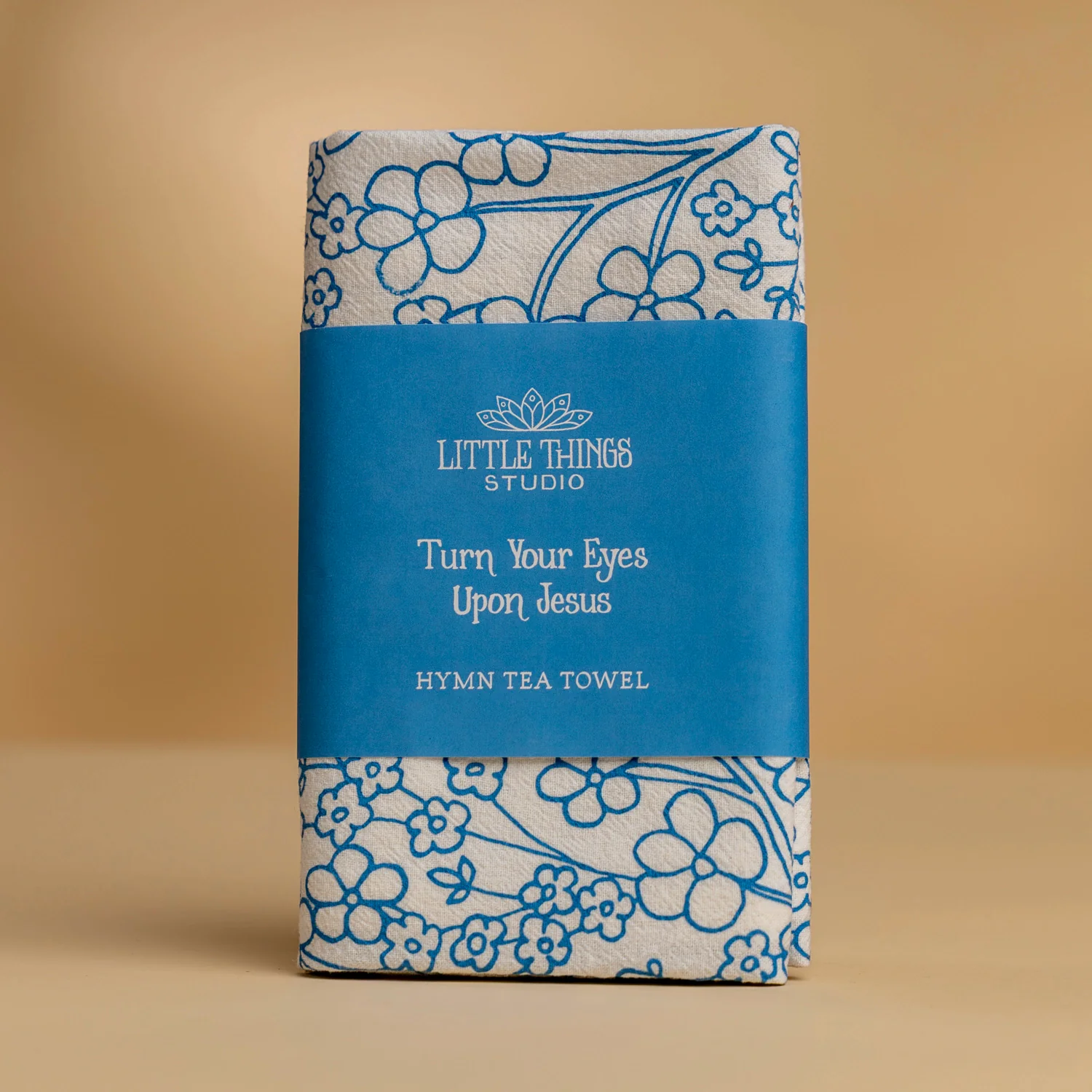 Turn Your Eyes Upon Jesus Hymn Tea Towel