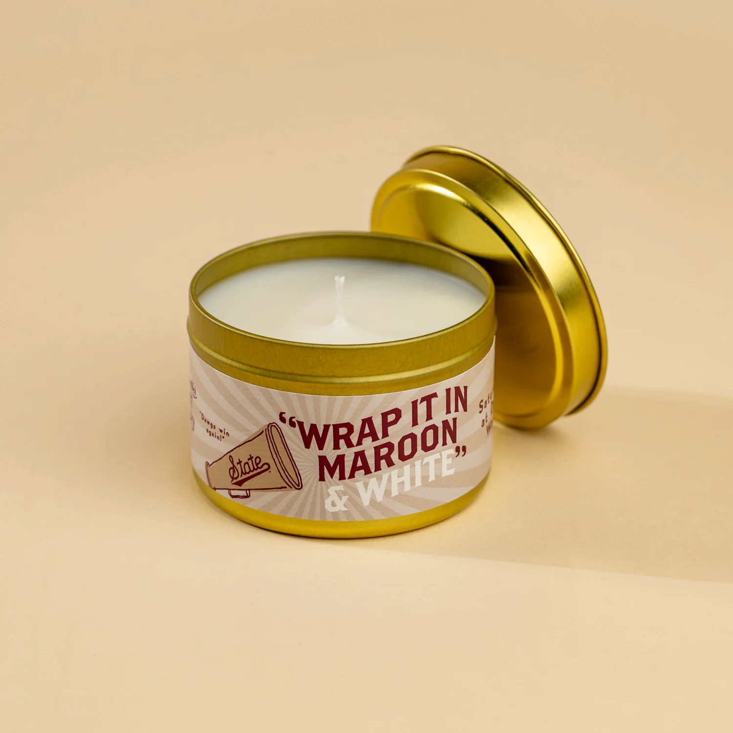 Wrap it in Maroon & White 5 oz. Candle