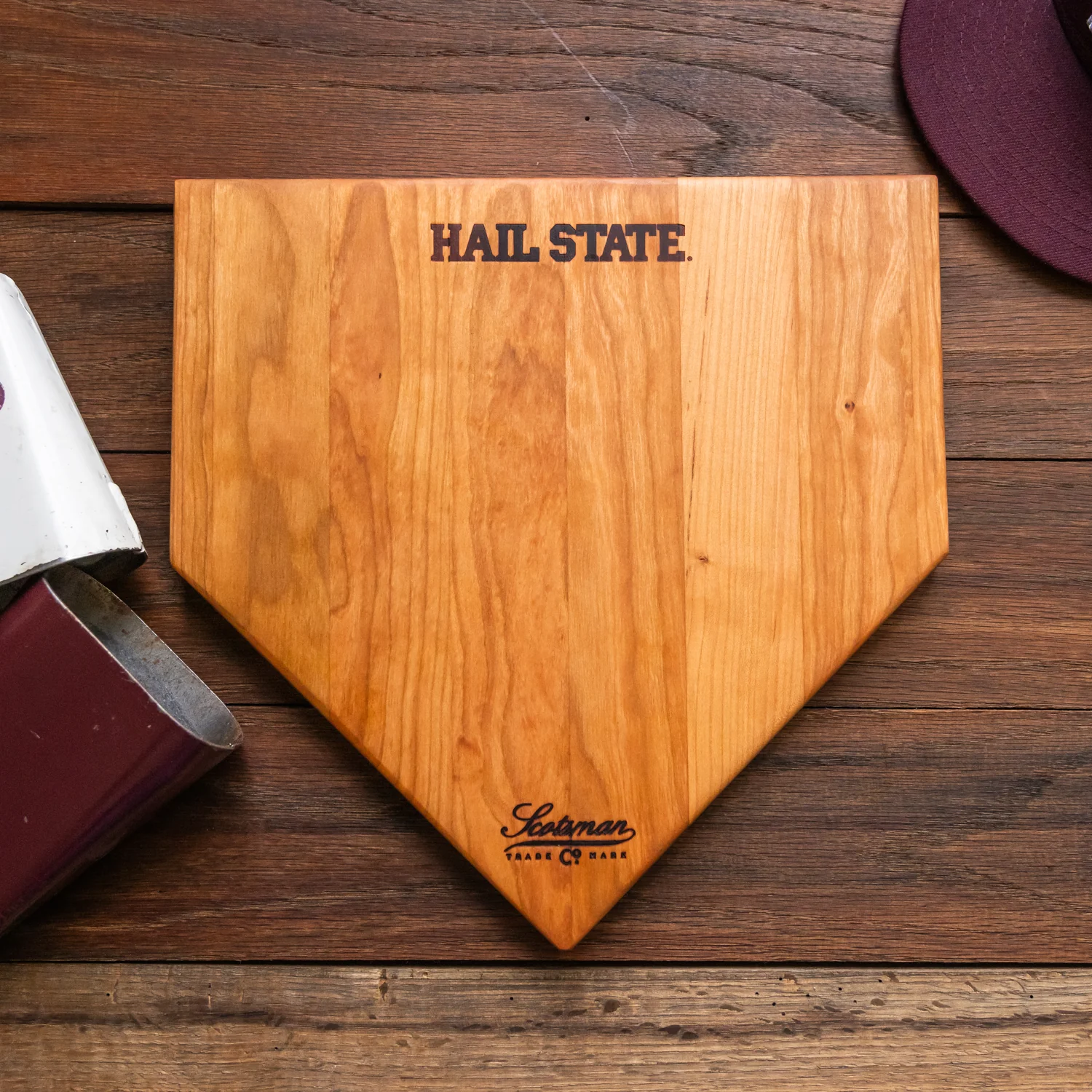 Cherry Mississippi State Home Plate Serving Board