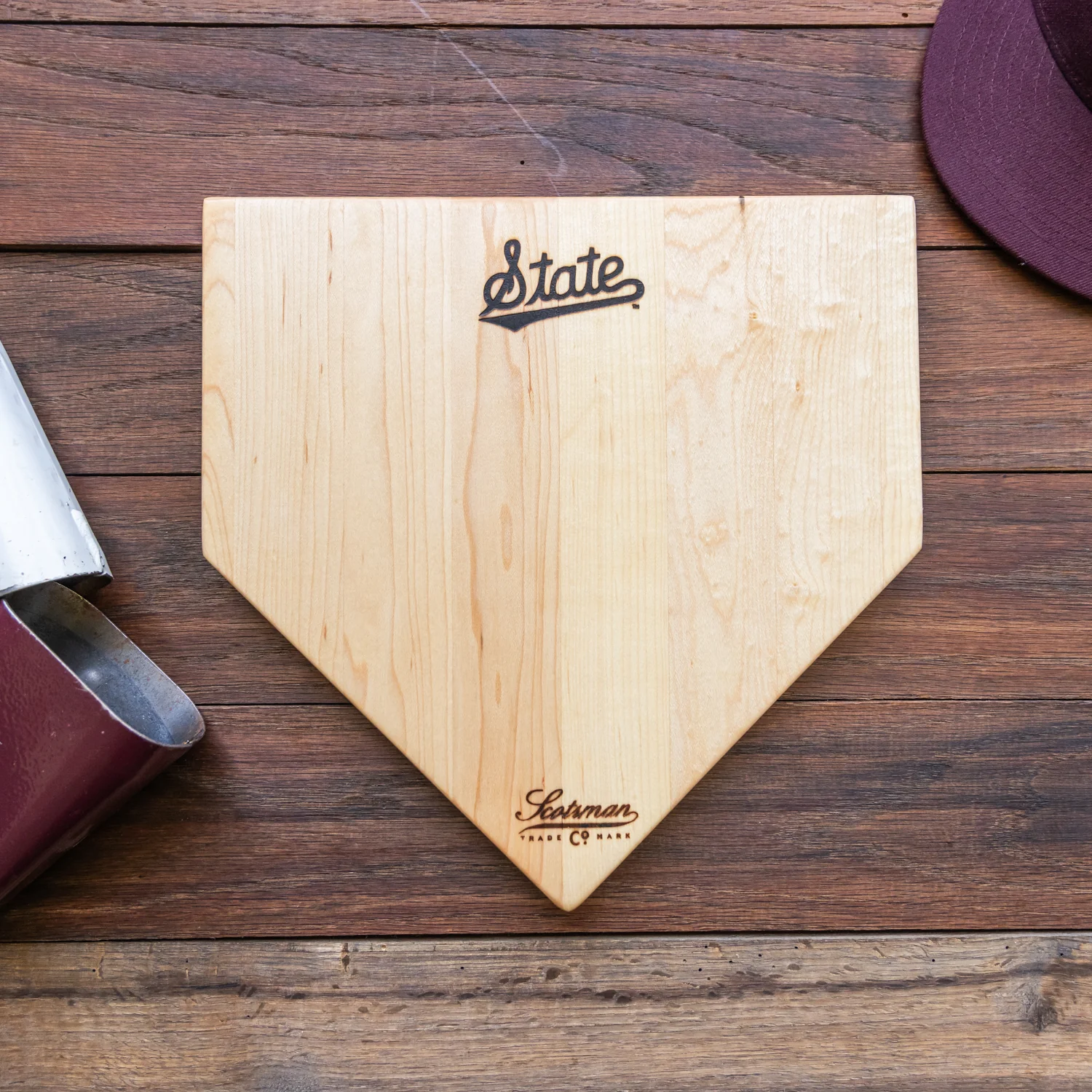 Maple Mississippi State Home Plate Serving Board