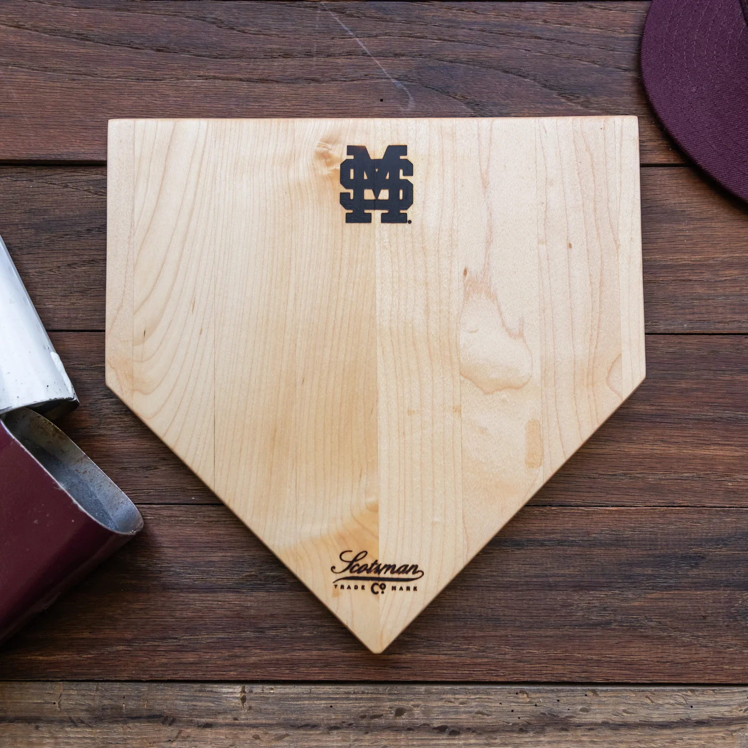 Maple Mississippi State Home Plate Serving Board