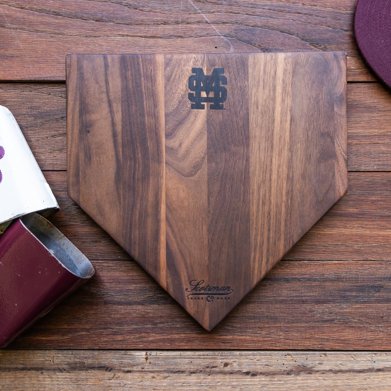 Walnut Mississippi State Home Plate Serving Board
