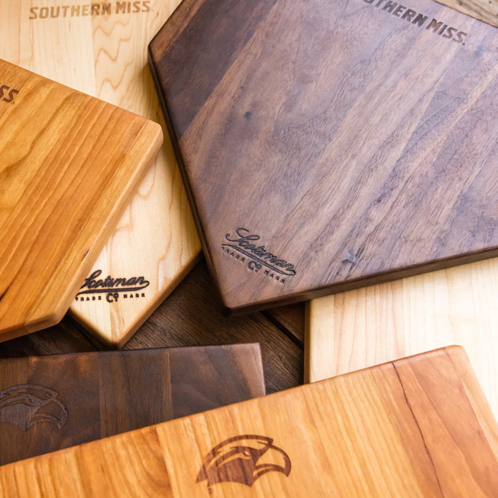 Walnut Southern Miss Home Plate Serving Board