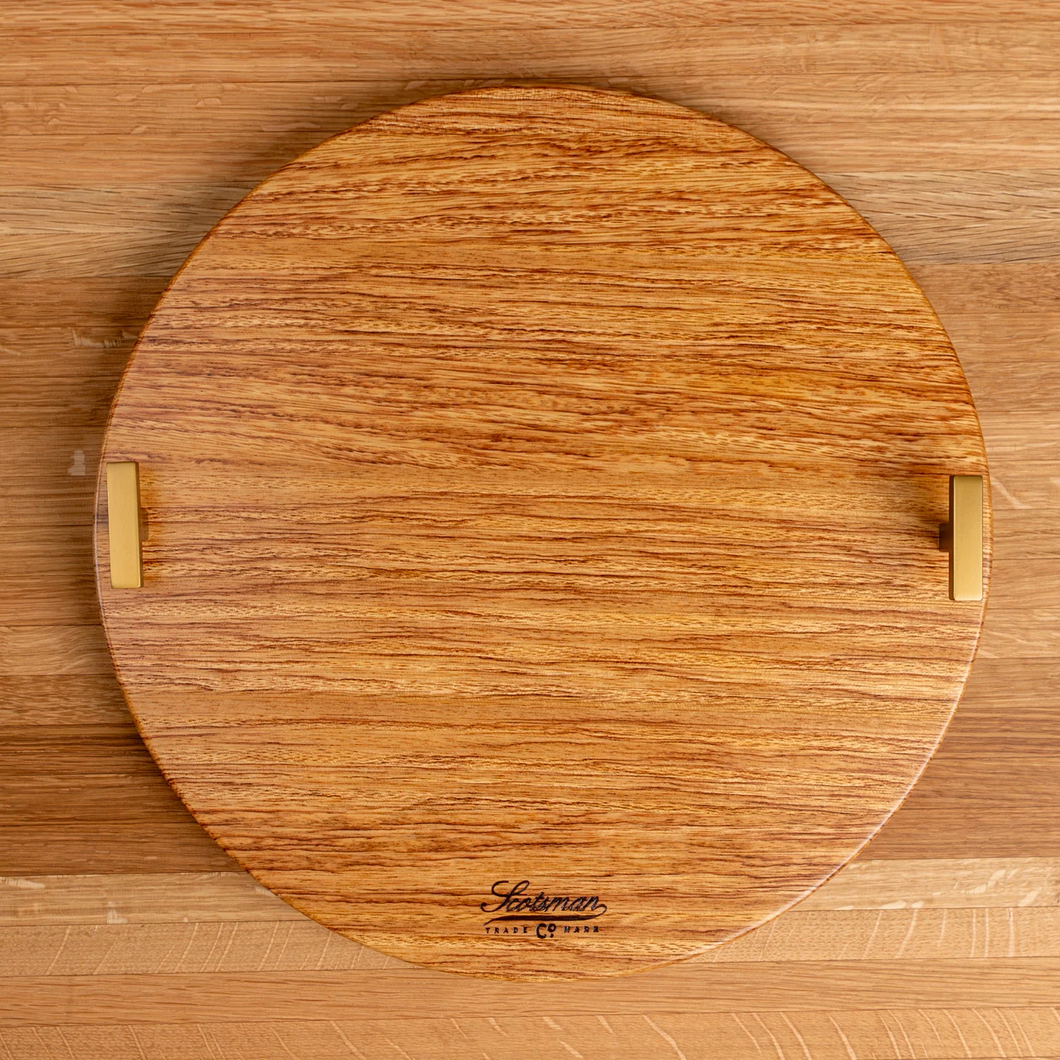 Brazilian Oak Round Serving Tray