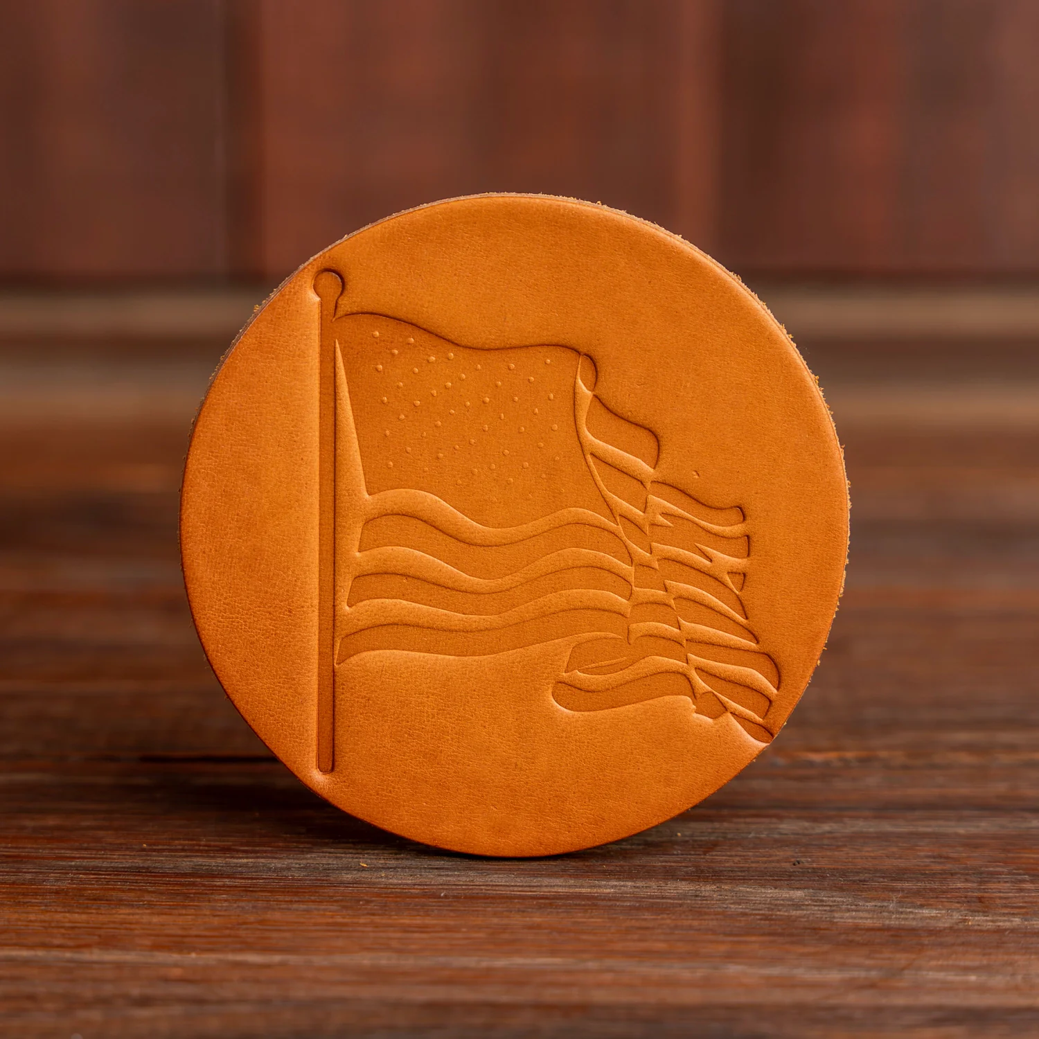 American Flag Leather Coaster