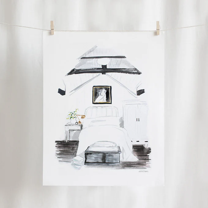 Bedroom Watercolor (11" X 14")