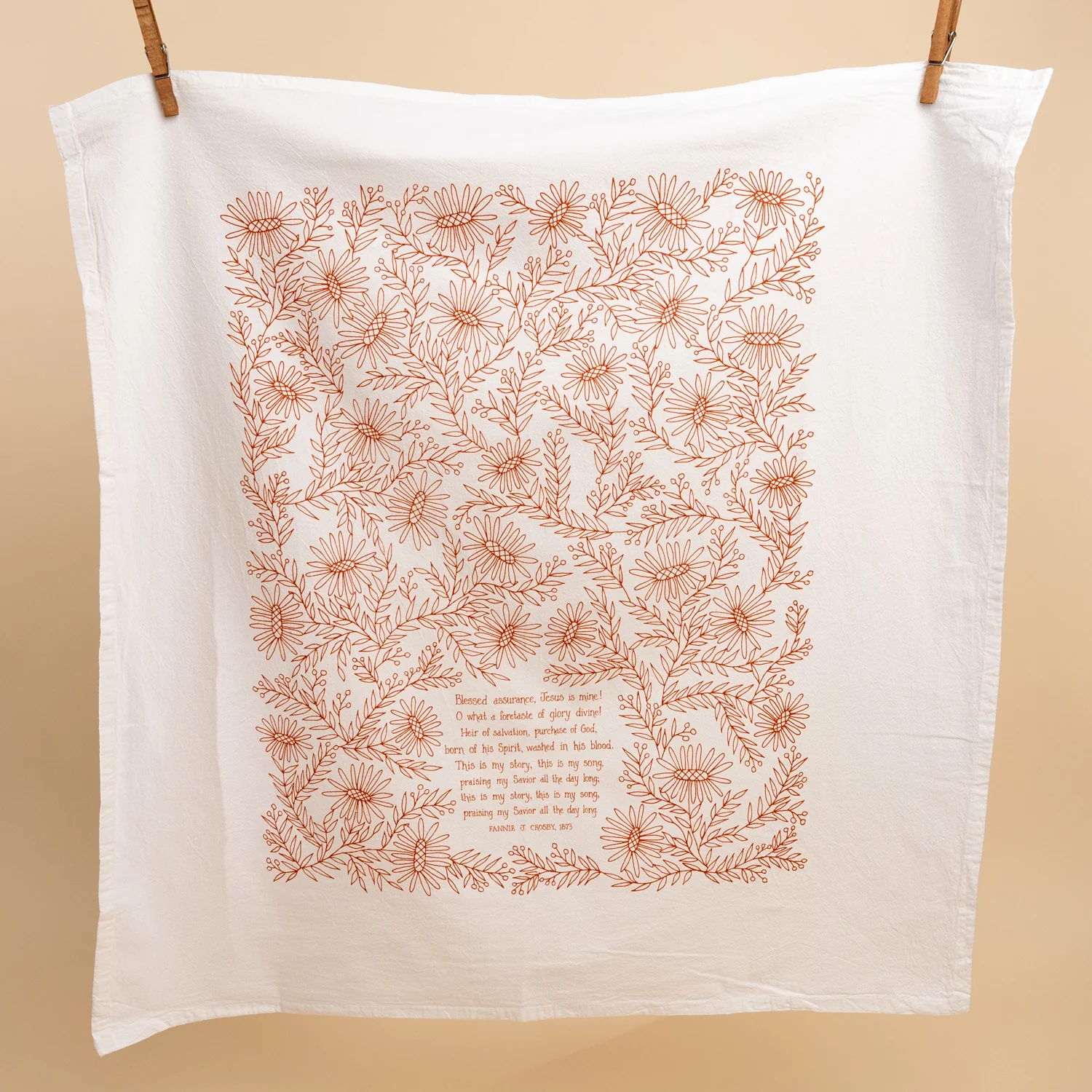 Blessed Assurance Hymn Tea Towel